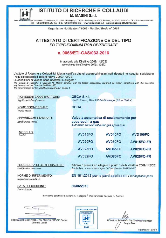 Gas Solenoids EN161